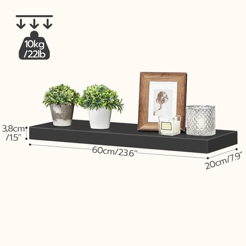 Floating Shelves for Wall (Black / 23.6 Inches)