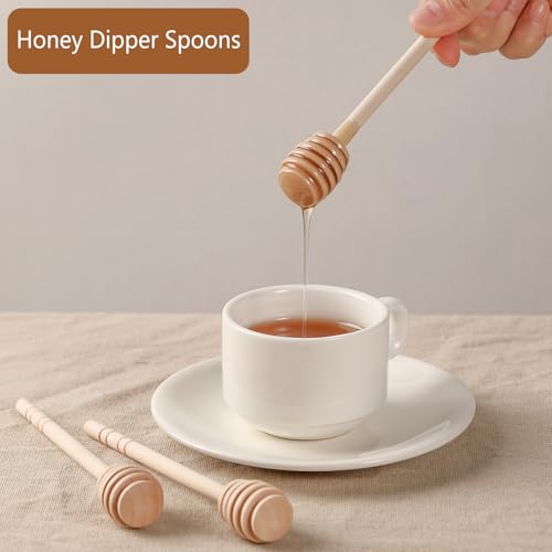 22 PCS Wooden Honey Sticks Dipper 6 Inch (6 Inch 22 Pcs)
