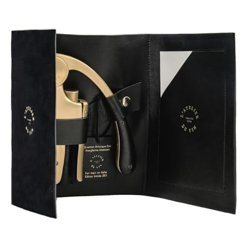 L’Atelier du Vin Oeno Motion Gold Nomad Lever Corkscrew Gift Set (Oeno Motion Black and Gold Nomad)