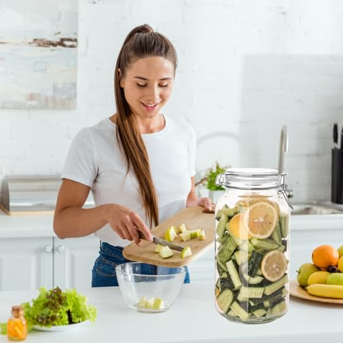 78oz Glass Food Storage Jars with Airtight Clamp Lids