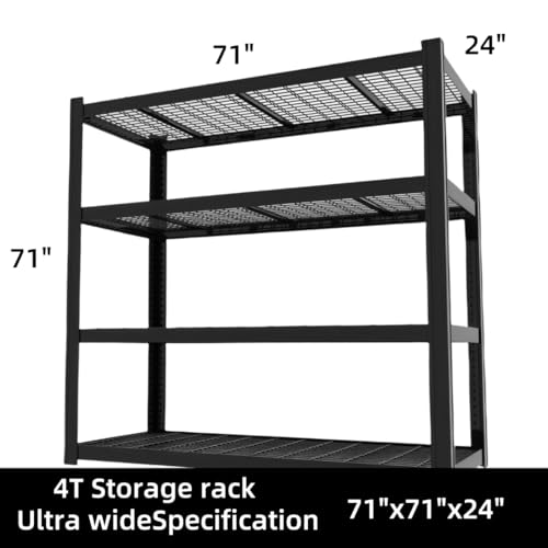 4 Tier Heavy Duty Garage Shelving (4T 71" W x 24" D x 71" H)