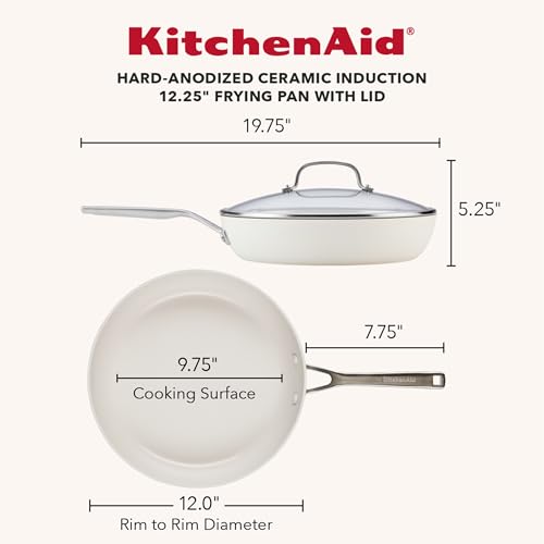 Ceramic Frying Pan with Lid (Porcelain / 12.25-Inch)
