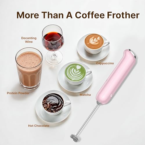 InstaWhisk Milk Frother with Variable Speed (Pink / Rechargeable)