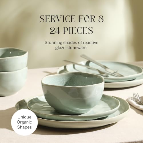Mirella 24 Piece Dinnerware Set Stoneware (Light Green / 24-Piece - Service for 8)