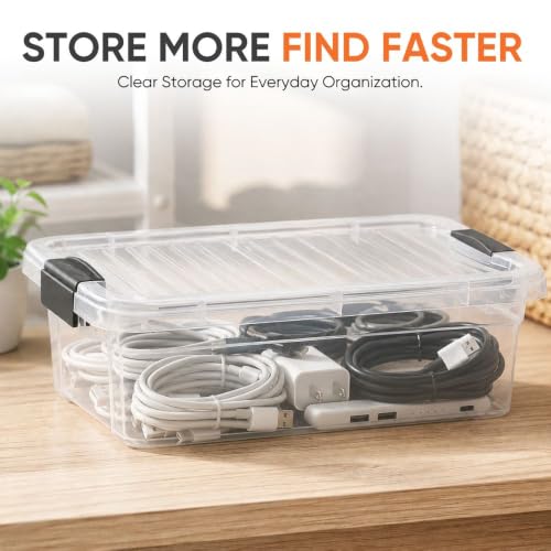 4.5 Quart Clear Plastic Storage Containers with Lids (4.5 Quart)