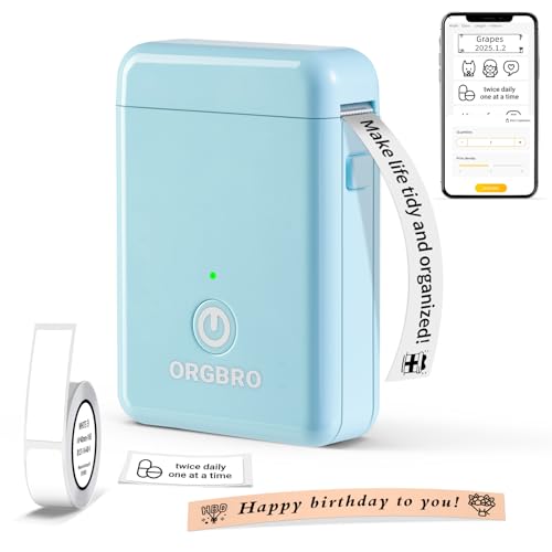 Label Maker Bluetooth Label Maker Machine with Tape (Blue)