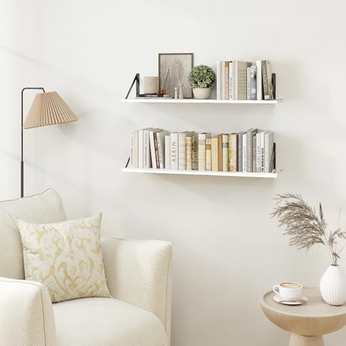White Deep Floating Shelves for Wall