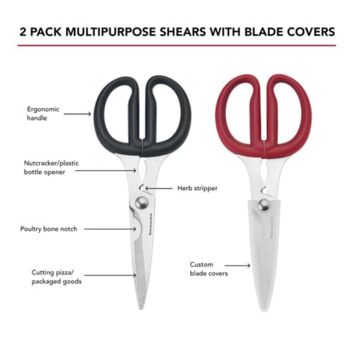 2 Piece Multipurpose Shear Set (Red/Black / 2 Pack)