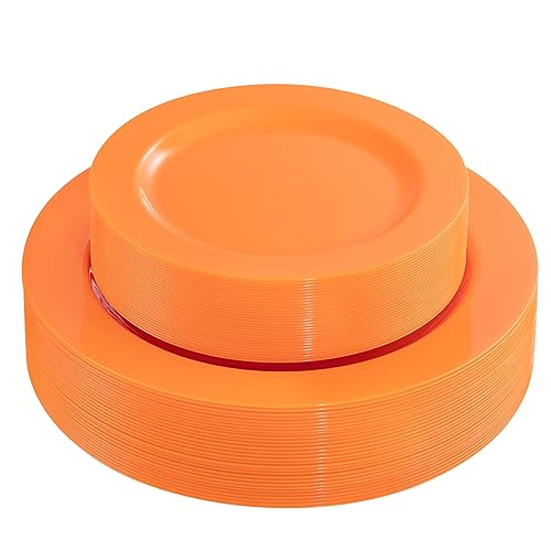 60PCS Orange Plates (60 Count)