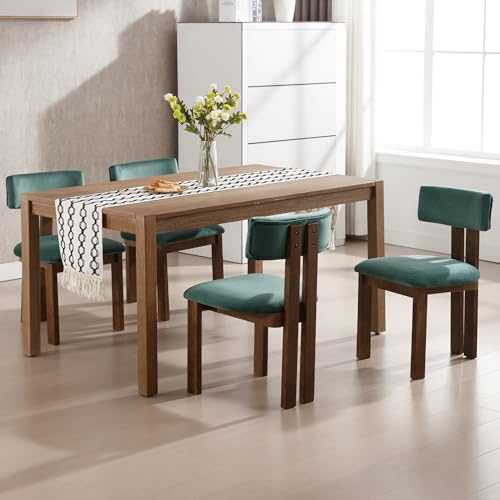 Dining Chairs Set of 4 Velvet Diner Chairs Modern Wood Chairs for Kitchen and Dining Room (4 Count)