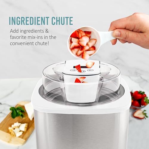 2 Quart Electric Ice Cream Maker (2 QT Digital / Stainless White)