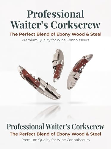 Professional Waiter Corkscrew Wine Key for Bartenders Set of 3 (3 Count)