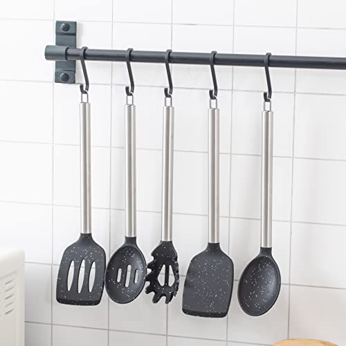 Silicone Cooking Utensils (Speckled Black / 5 Pieces)