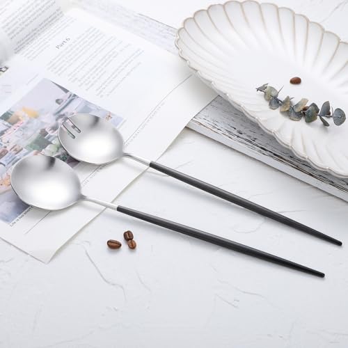 Salad Servers (Black/Silver)