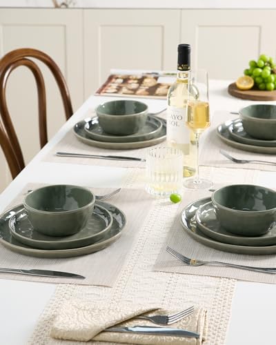 Mars Stoneware Dinnerware Set for 4 (Sage Green / Set(12pcs))