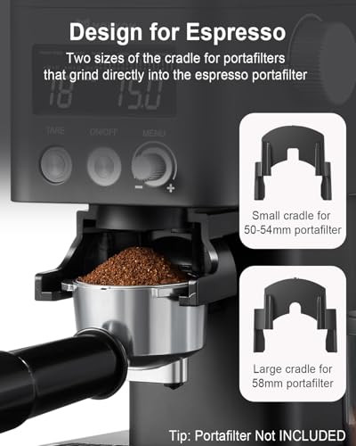 Electric Conical Burr Coffee Grinder with Removable Coffee Scale (Matte Black)