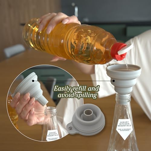 Diamond Lux Olive Oil Bottle Dispenser (500 ml - Set of 2 / Olive green bottles - White Sticker)