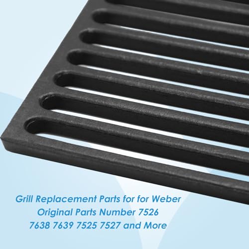 7526 7527 17.5" Grill Grates Replacement for Weber Spirit II 300 Series (17 1/2" x 11 7/8"CI)