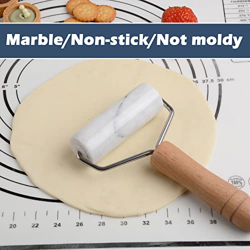 Small Marble Rolling Pin Pizza Roller (Type 2 White)