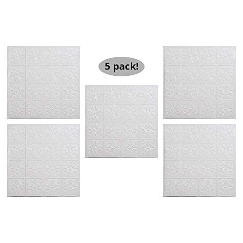 Tin Backsplash [5 (Pattern #27 Parisian Floral / Bright White Gloss)
