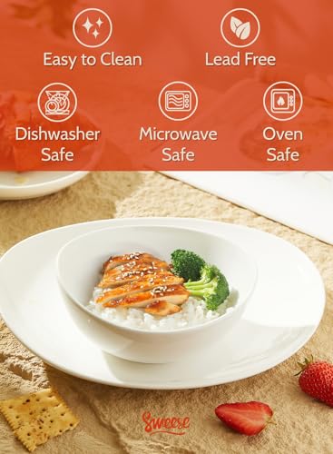 18 oz Medium White Porcelain Bowls (6 Count)
