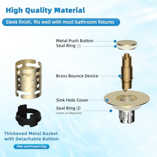 2PCS Universal Bathroom Sink Drain Strainer Hair Catcher (2 Count)