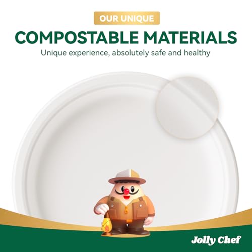 Compostable Heavy Duty Plates 𝟭𝟬 𝗜𝗻𝗰𝗵 [𝟯𝟬𝟬 𝗣𝗮𝗰𝗸] Eco (300 Count (Pack of 1) / White)