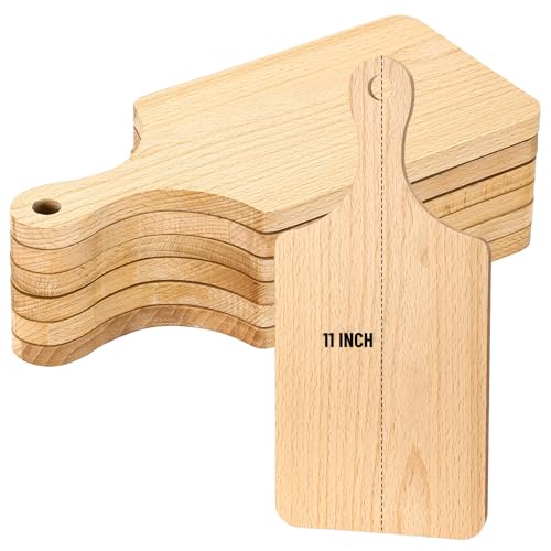 6 Pcs Wood Cutting Boards Bulk 11 Inch with Handle (11 x 5 inches)