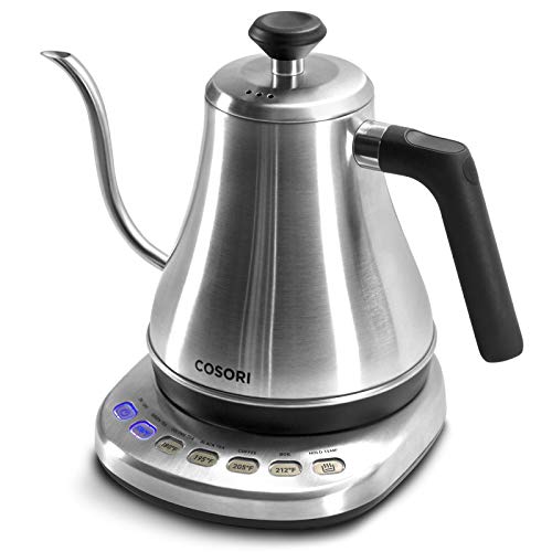 Gooseneck Electric Kettle with Temperature Control (Silver / 0.8 Quarts)