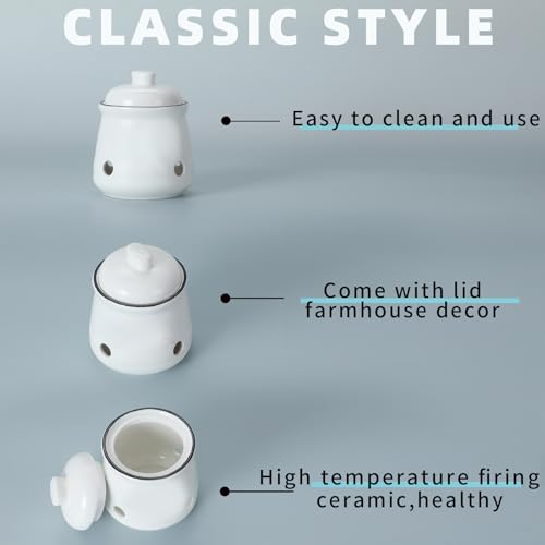Ceramic Mini Garlic Keeper with Lid (12 Ounce)