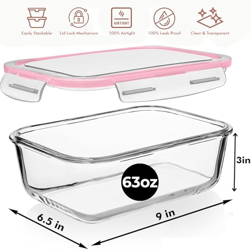 4 PC 1860ml 63 Oz (Pink)