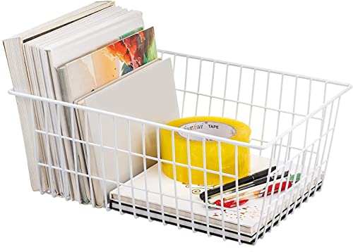 Wire Storage Baskets (4 Pack / White)