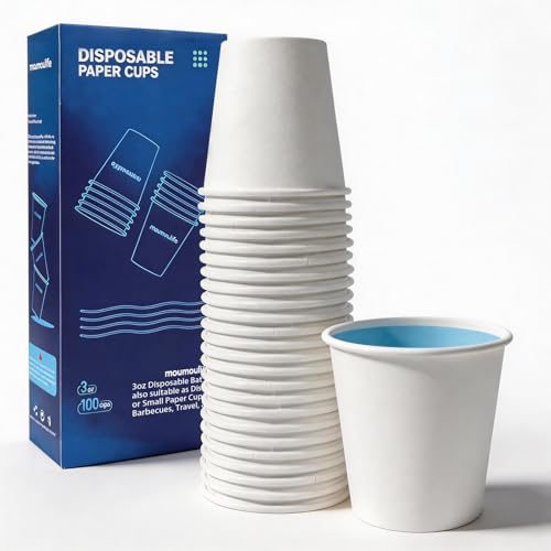 Disposable Paper Coffee Cups 3 oz 100 Count (White - 3 oz)
