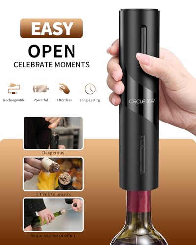 5-in-1 Electric Wine Bottle Opener Set, Rechargeable Wine Opener Kit, Cordless Wine Gift Set with Foil Cutter, Electric Aerator & Pourer and Vacuum Stopper for Wine Lovers, Black (Upgrade Black / Electric Wine Aerator Set)
