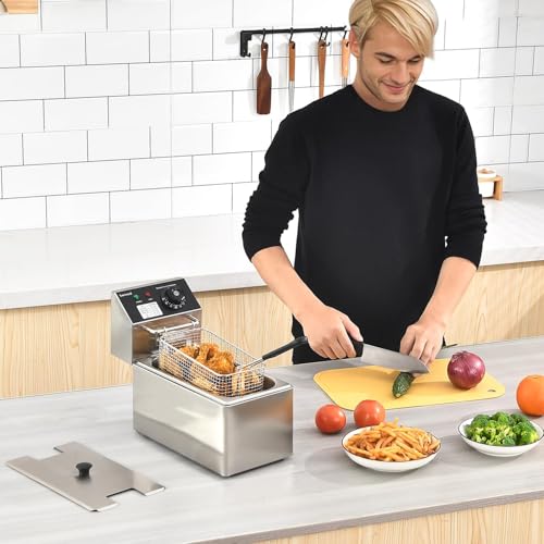 Electric Deep Fryer with Basket for Home Use (80)