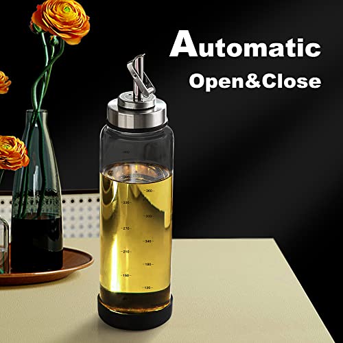 Glass Olive Oil Dispenser Bottle (Silver)