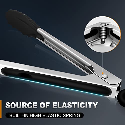 Kitchen Tongs Up To 600°F Silicone Tongs for Cooking 3Pcs 7 (3 Count)