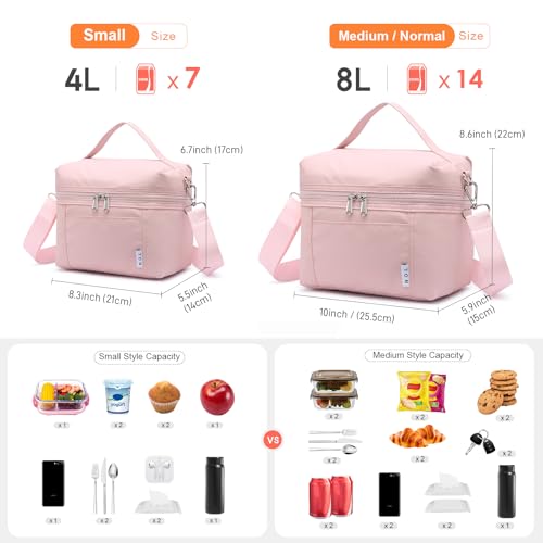 NOL Insulated Lunch Bags for Women Cooler Bag Lightweight Nylon Waterproof Lunch Box For Work