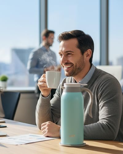 51 Oz Stainless Steel Thermal Coffee Carafe (Blue / 50.7 Ounces)
