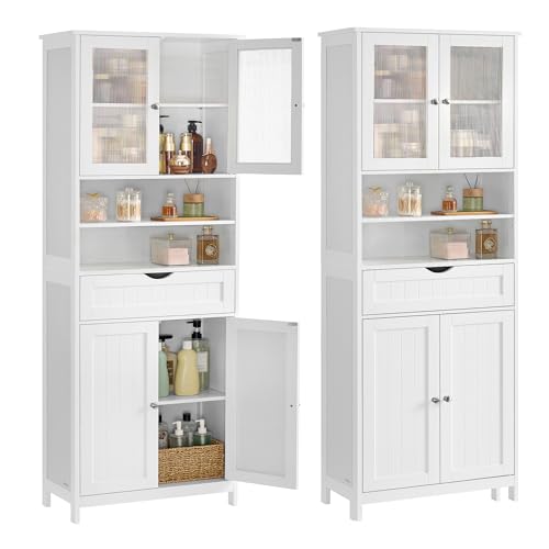 Storage Cabinet (4 Doors + 2 Open Compartments / 11.8"D x 23.6"W x 69.9"H)