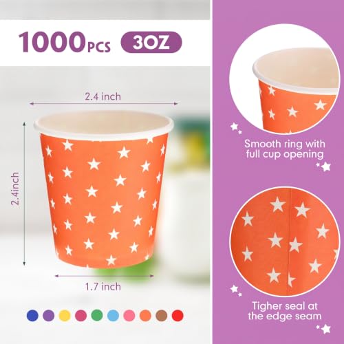 1000 Pcs Disposable Paper Cups Small (Star / 5 oz)