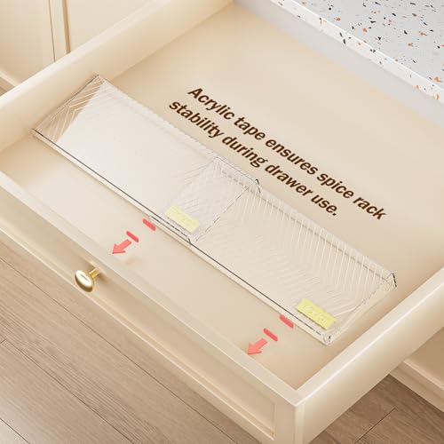 Spice Drawer Organizer (Clear / 8 Packs - 1 Tier)