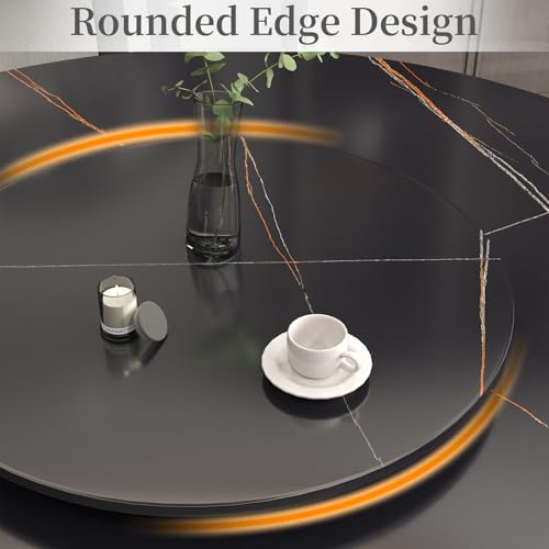 23.6" Lazy Susan for Table Top Sintered Stone Rotating Serving Tray for Dining Table