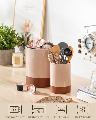 Utensil Holder (Khaki Pink / 7.3"+5.5" (Set of 2))