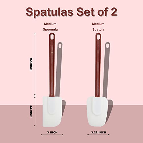 14 INCH Silicone Spatulas Heat Resistant Heavy Duty Rubber Spatulas Commercial Spatulas Set for Kitchen Use Silicone Cooking Utensils Sets of 2 (14 inch)