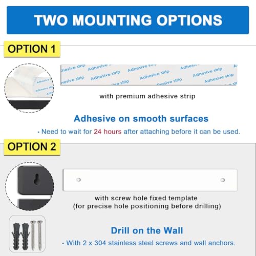 12 Inch Magnetic Knife Strip for Wall (Black / 12 Inch)