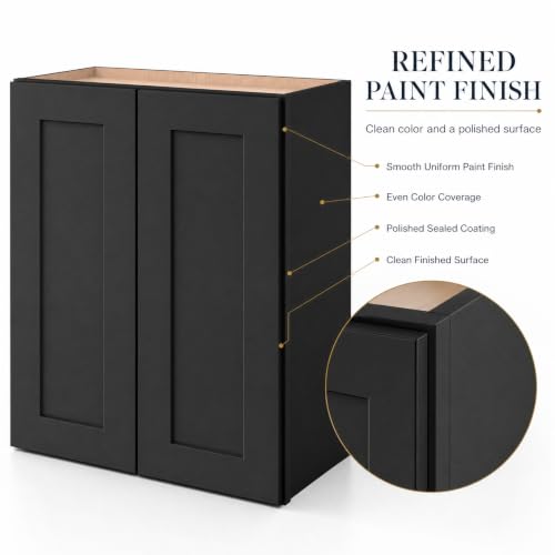Wall Mounted Cabinet (Charcoal Black / 36" W x 12" D x 42" H)