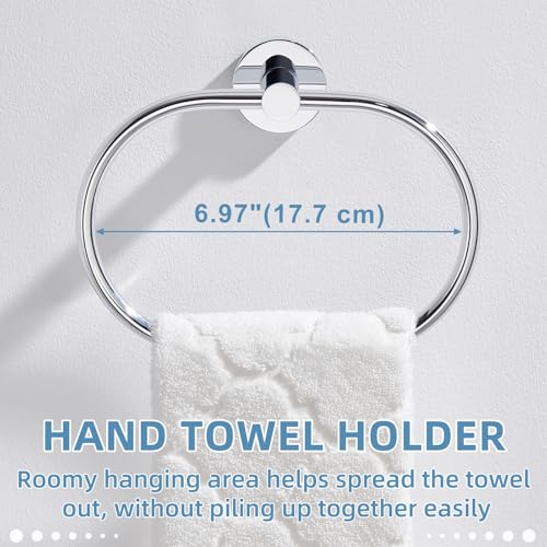 Hand Towel Ring for Bathroom (Chrome)