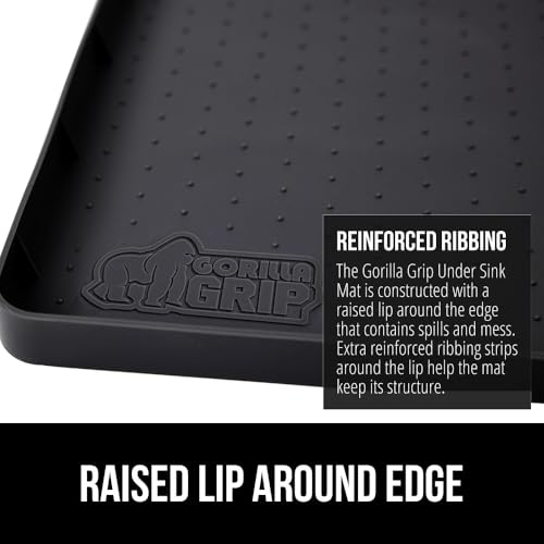 Waterproof Silicone Under Sink Mat (Black / 19"w X 22"l)