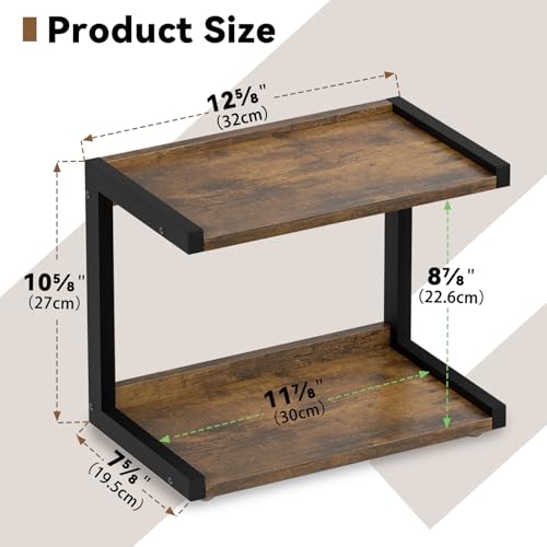Kitchen Counter Shelf Organizer (Rustic Brown / Small)